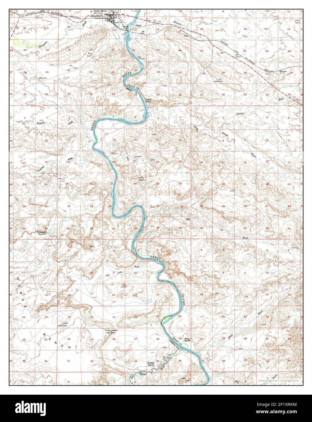 Green River, Utah, map 1954, 162500, United States of America by