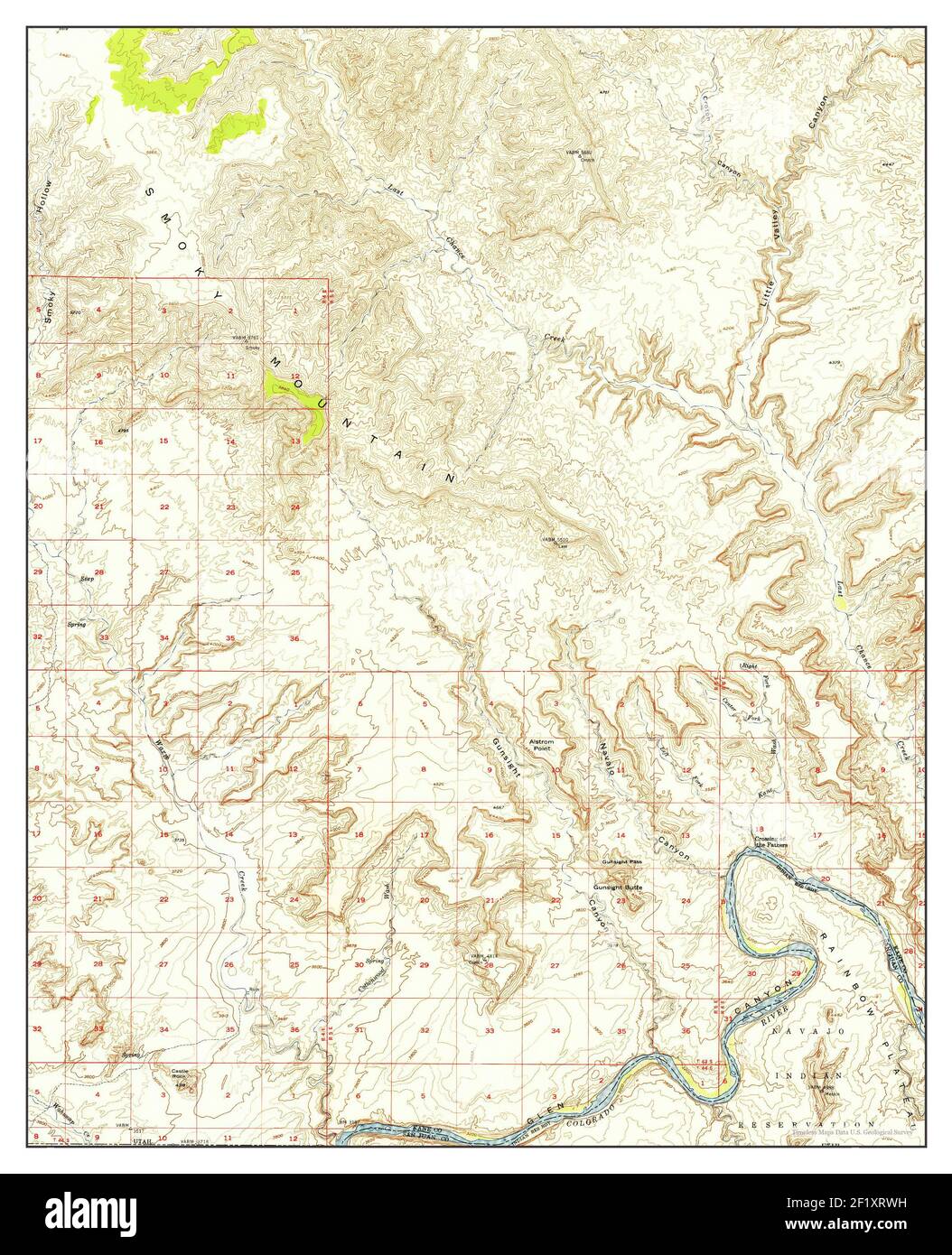 Gunsight Butte, Utah, map 1953, 162500, United States of America by