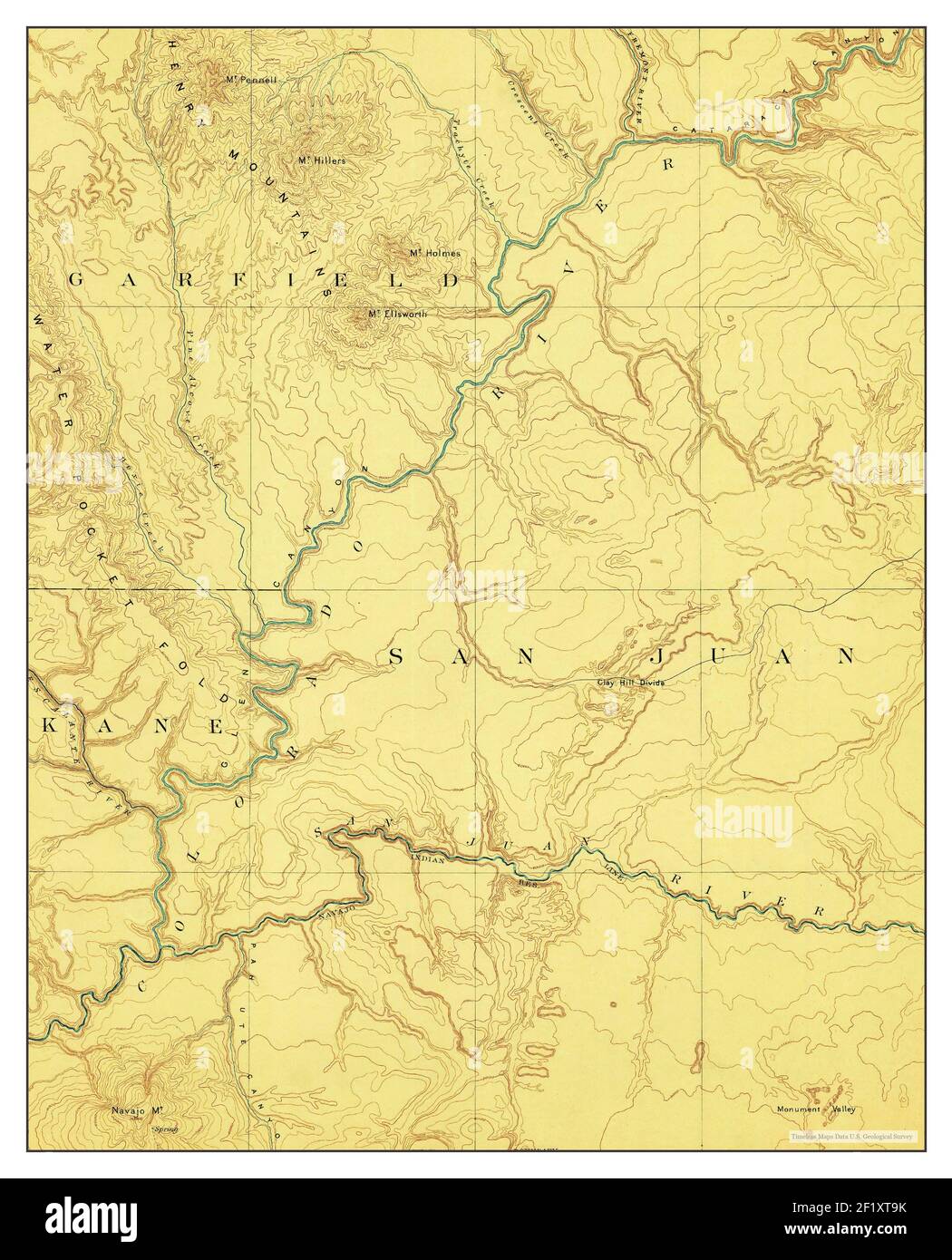Henry Mountains Utah Map Henry Mountains, Utah, Map 1892, 1:250000, United States Of America By  Timeless Maps, Data U.s. Geological Survey Stock Photo - Alamy