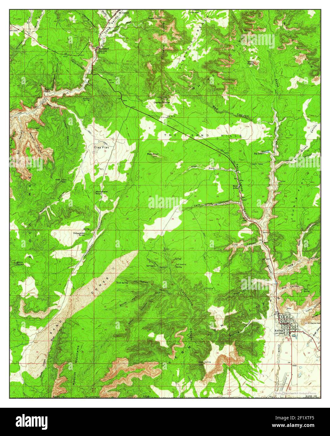 Kanab, Utah, map 1957, 162500, United States of America by Timeless
