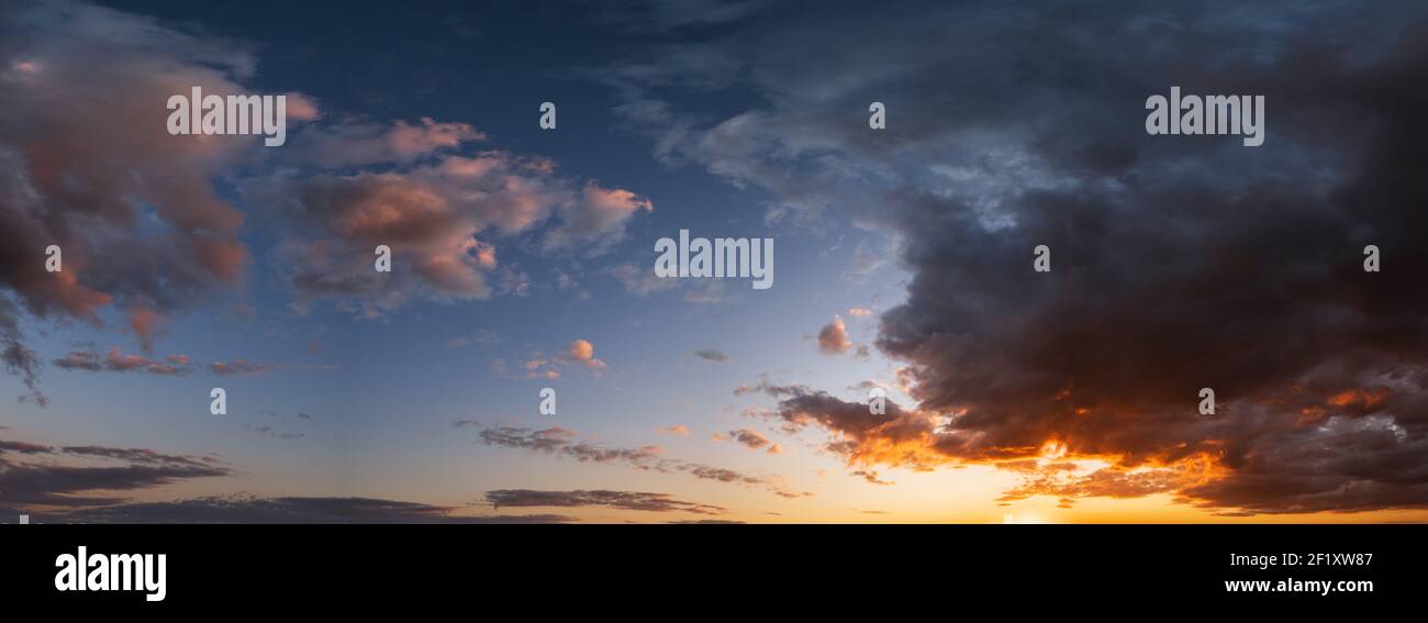Summer sunset sky panorama background Stock Photo - Alamy