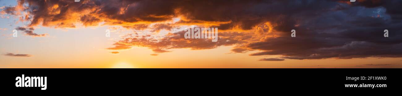 Summer sunset sky panorama background Stock Photo - Alamy