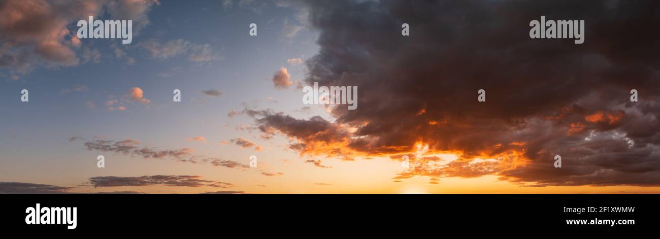 Summer sunset sky panorama background Stock Photo - Alamy