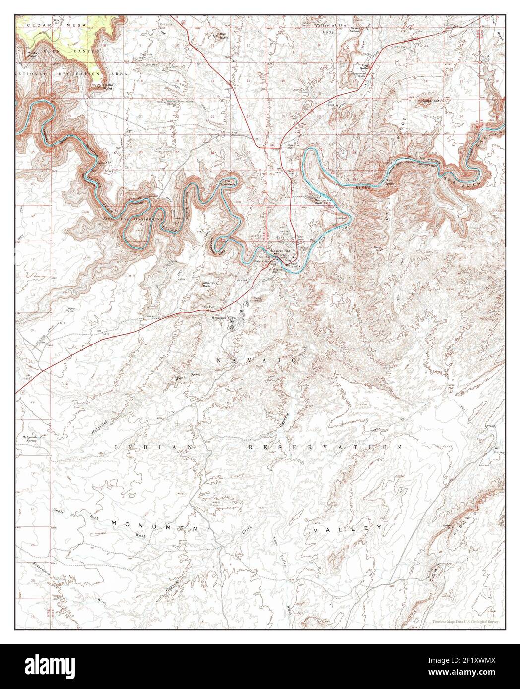 Mexican Hat, Utah, map 1963, 162500, United States of America by