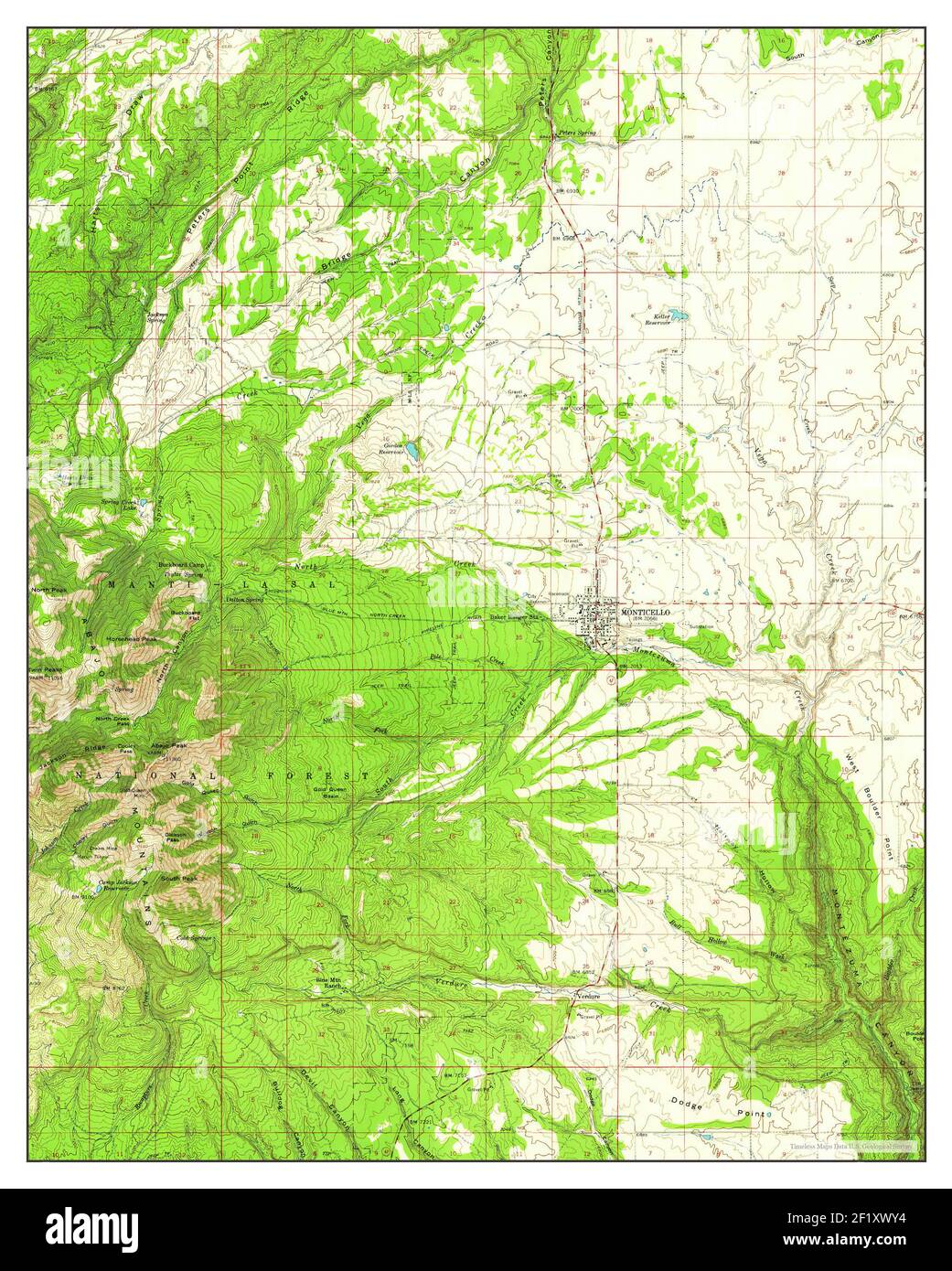 Monticello, Utah, map 1957, 162500, United States of America by