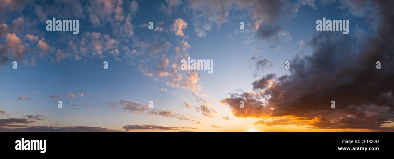 Summer sunset sky panorama background Stock Photo - Alamy