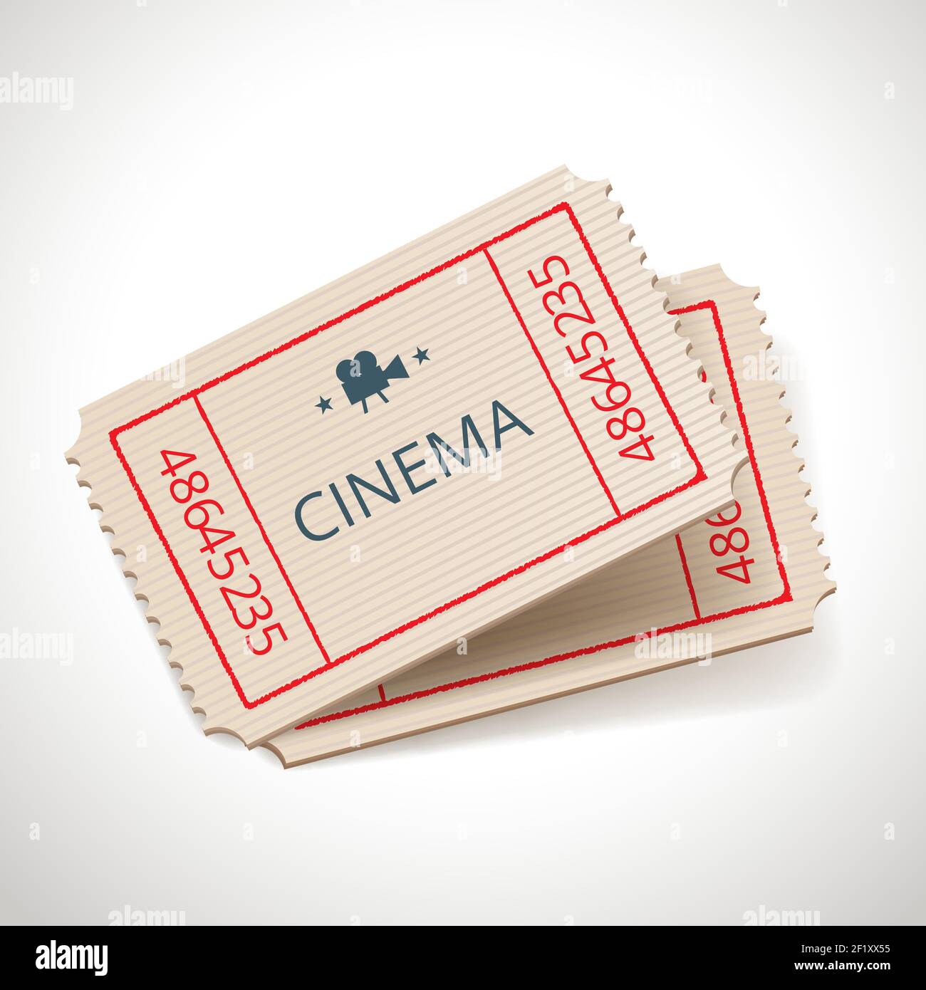 Vector cinema retro ticket icon isolated on white Stock Vector Image ...