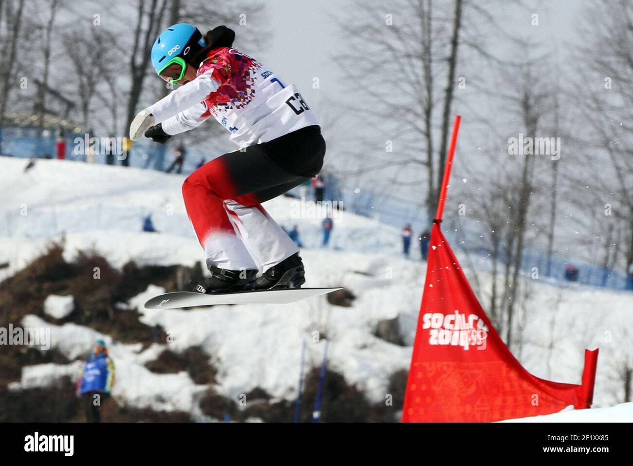 Maelle Ricker from Canada during the women's Snowboard Cross of the ...