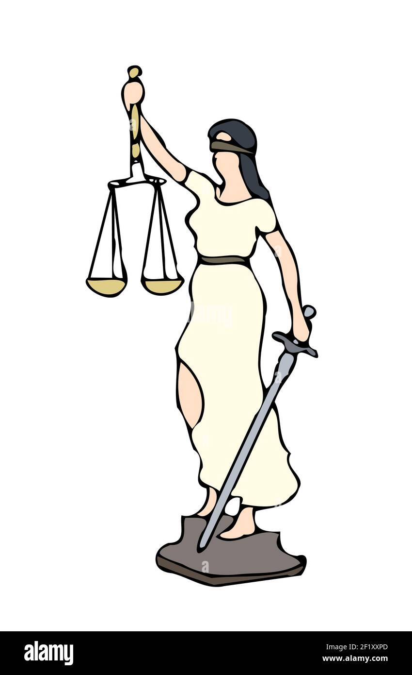 Typical Justitia clipart graphic Stock Photo