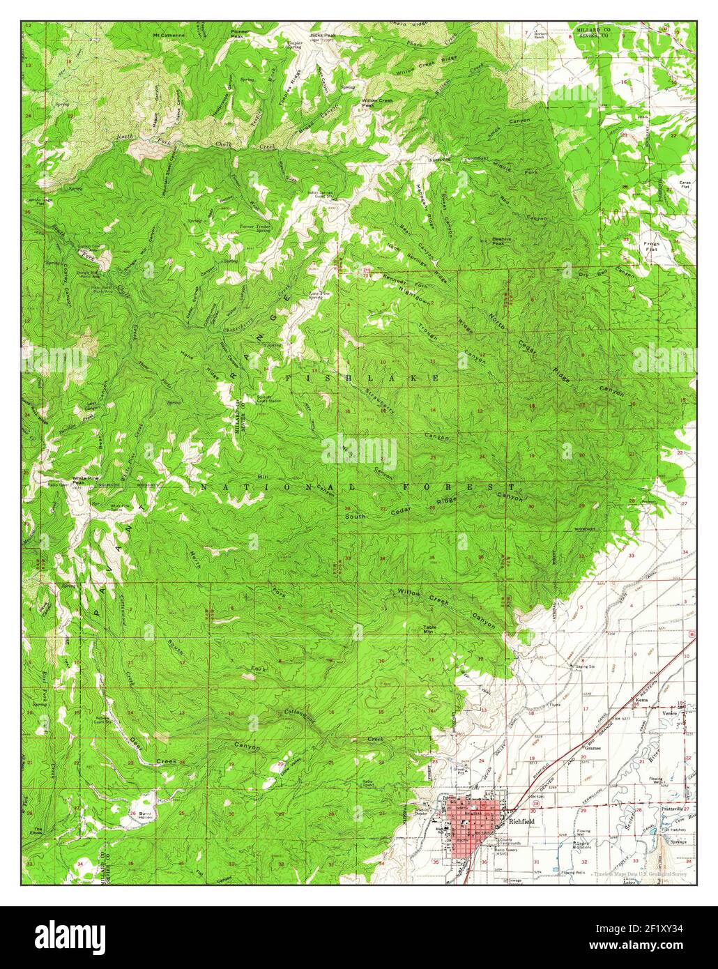 Richfield utah map hires stock photography and images Alamy
