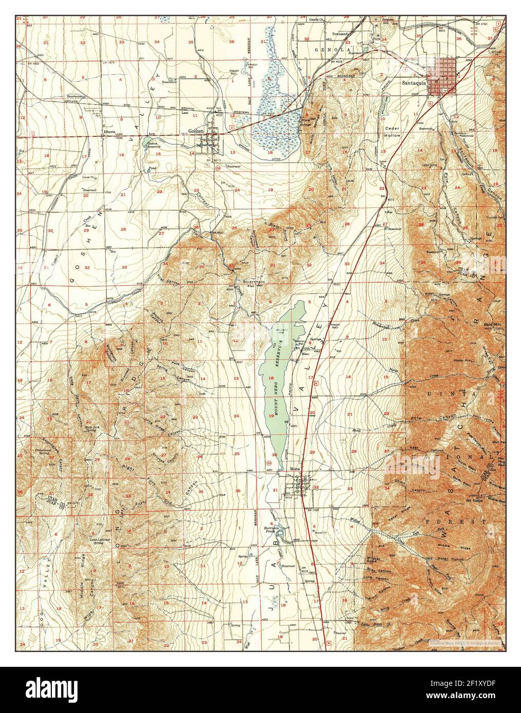 Santaquin, Utah, map 1951, 162500, United States of America by