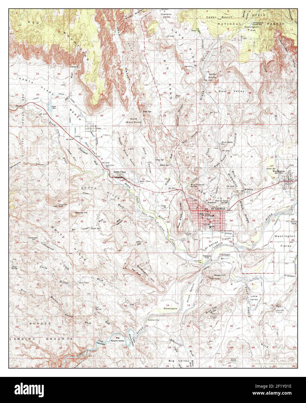 Printable Map Of St George Utah