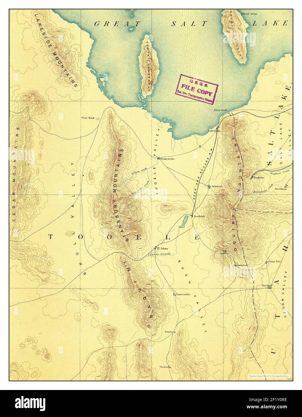 Tooele Valley, Utah, map 1885, 1250000, United States of America by