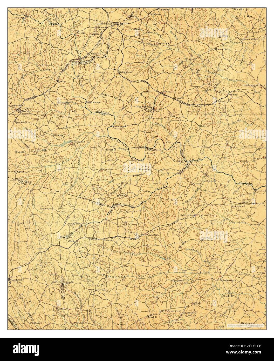 Amelia, Virginia, map 1897, 1125000, United States of America by Timeless Maps, data U.S