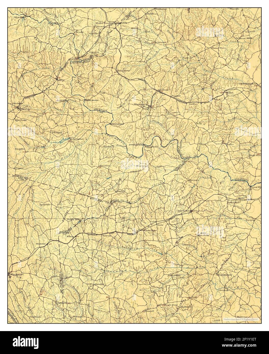 Amelia, Virginia, map 1897, 1125000, United States of America by Timeless Maps, data U.S