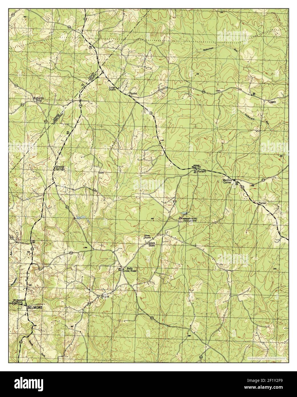 Belmont, Virginia, map 1942, 131680, United States of America by Timeless Maps, data U.S