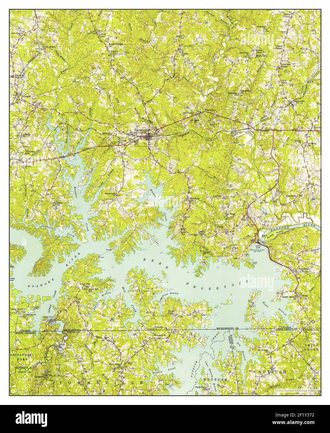 Boydton, Virginia, map 1955, 1:62500, United States of America by Timeless Maps, data U.S. Geological Survey Stock Photo