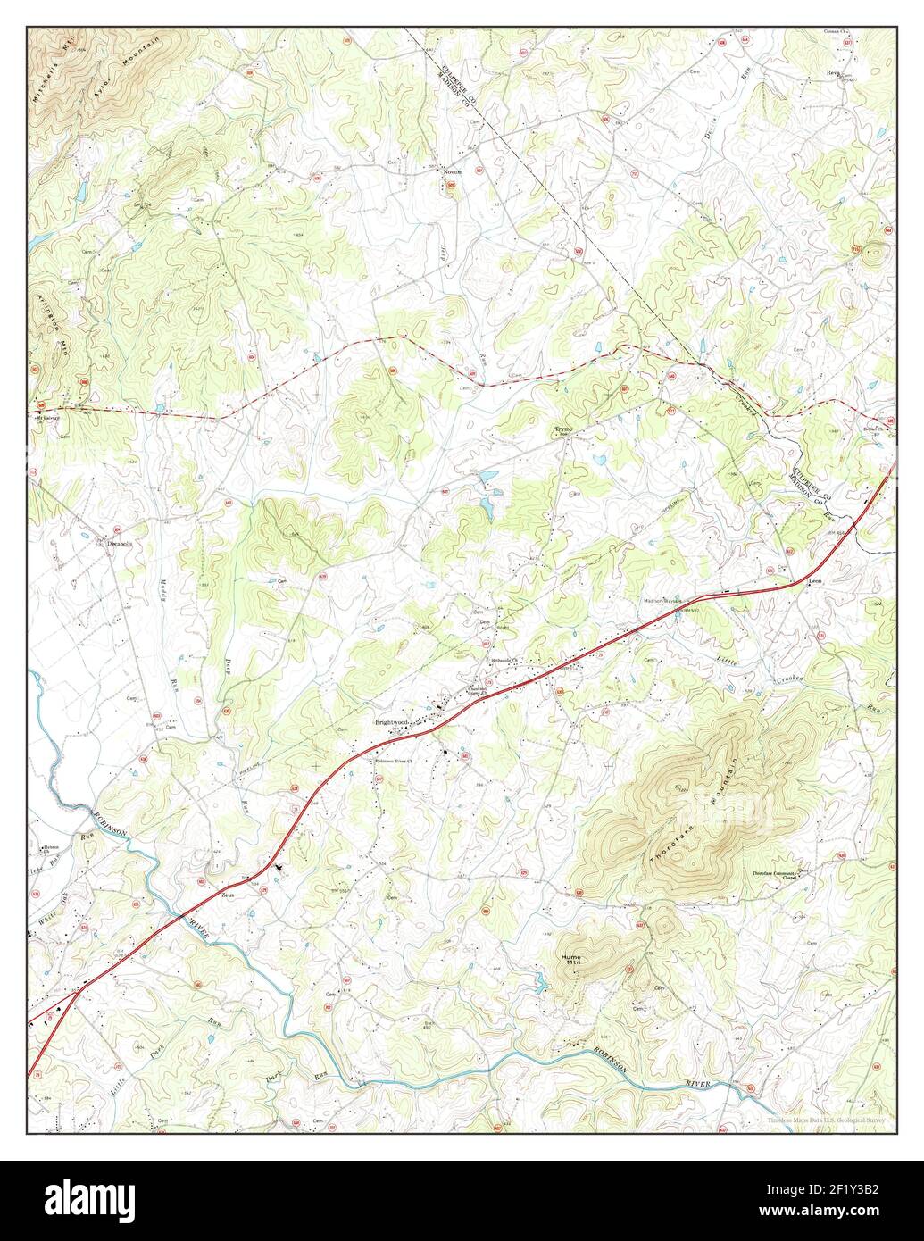 Brightwood, Virginia, map 1971, 1:24000, United States of America by Timeless Maps, data U.S. Geological Survey Stock Photo