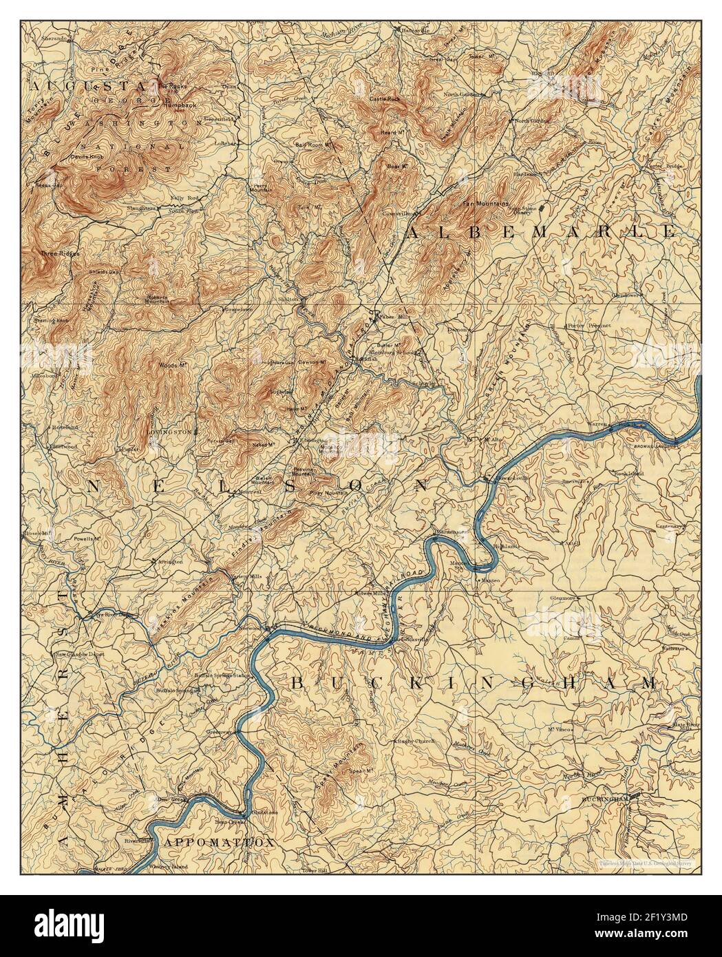 Buckingham, Virginia, map 1892, 1125000, United States of America by Timeless Maps, data U.S