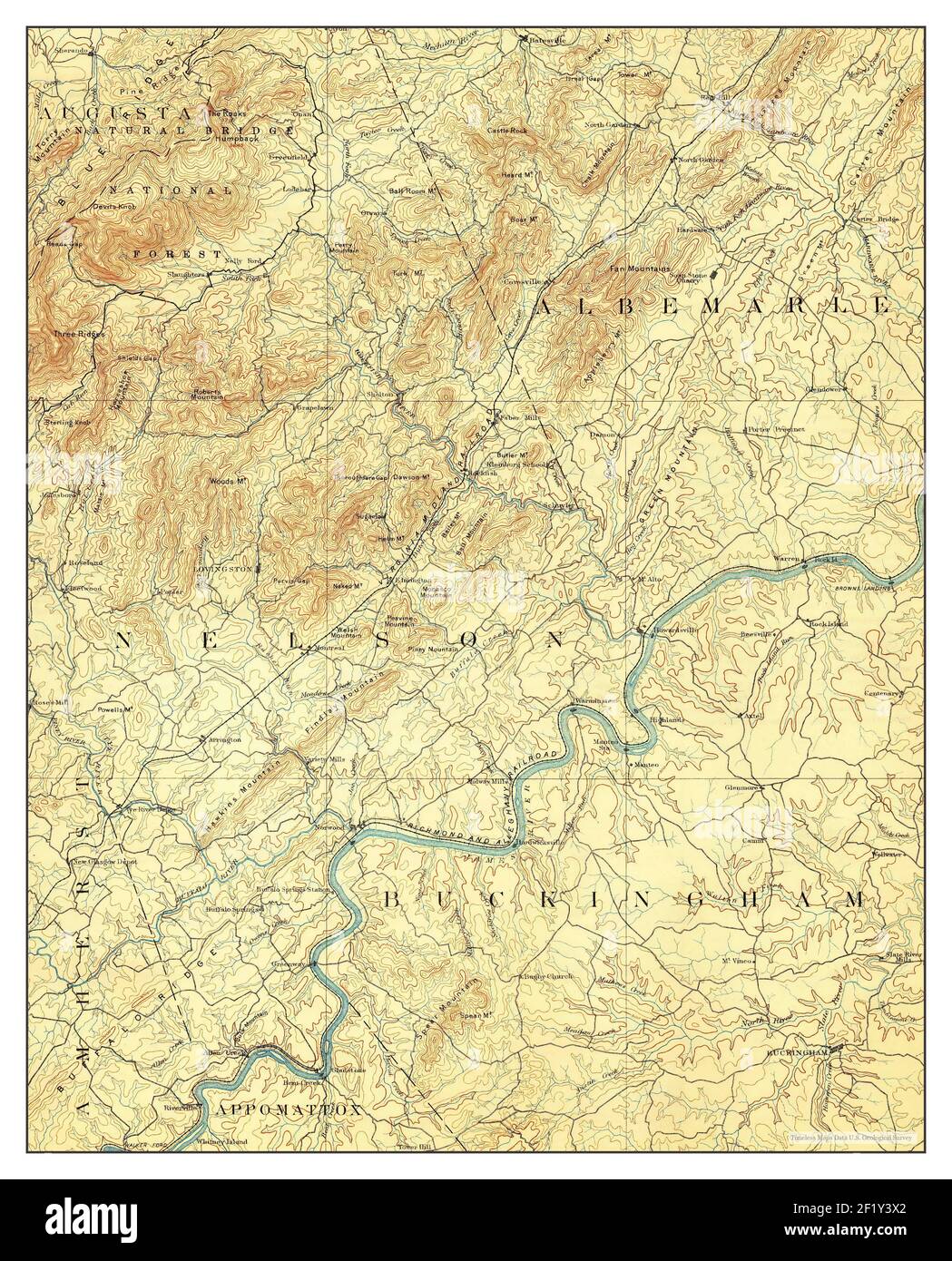 Buckingham, Virginia, map 1892, 1125000, United States of America by Timeless Maps, data U.S