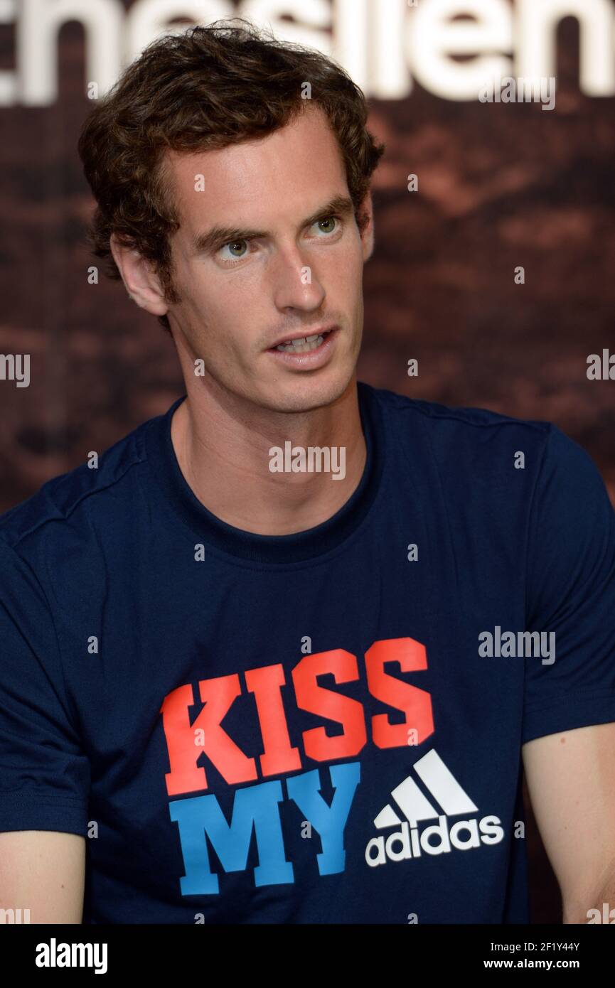Andy Murray (Gbr) during the SmashTheSilence at the Adidas Store in Paris,  France on May 21, 2014 - Photo Philippe Millereau / KMSP / DPPI Stock Photo  - Alamy