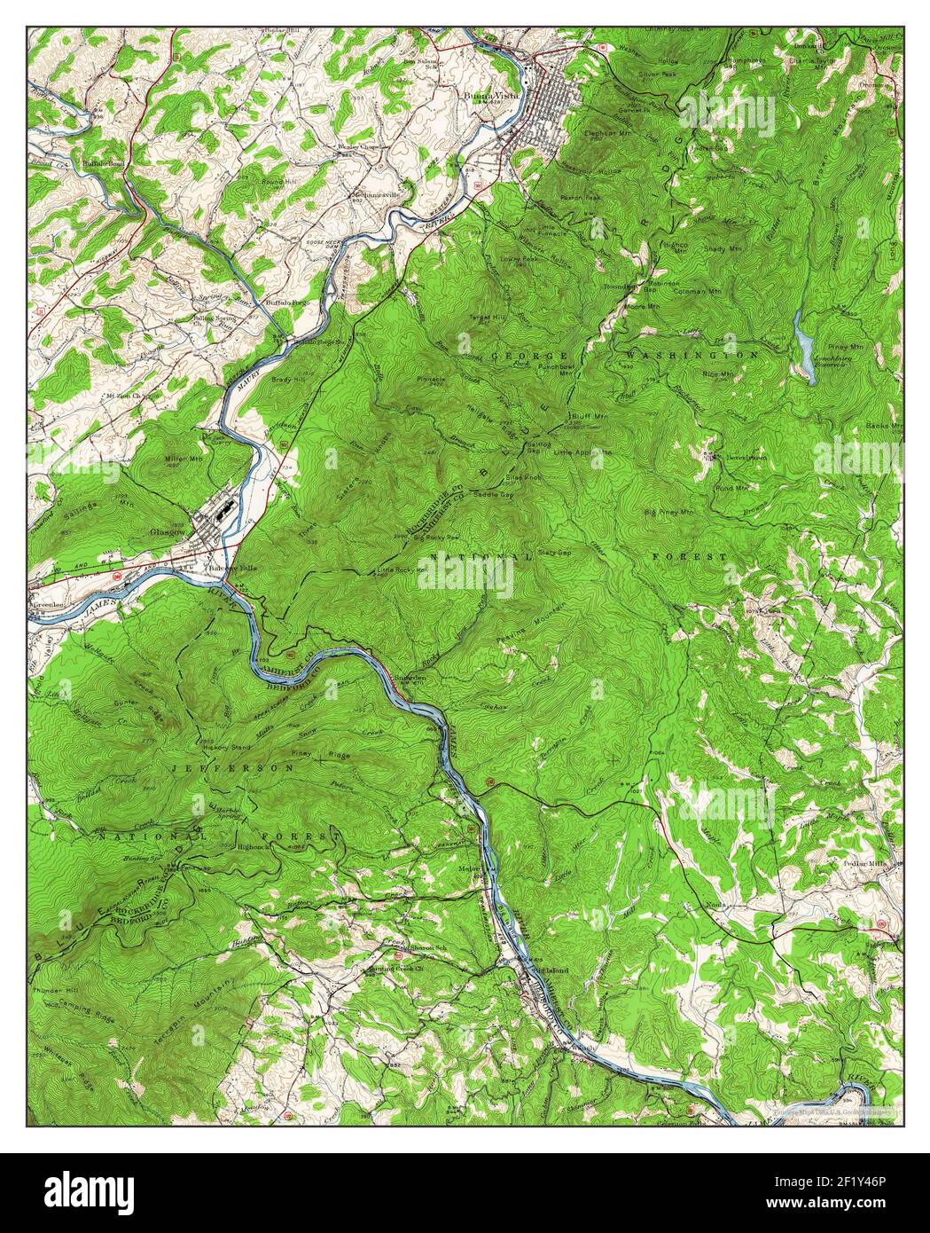 Buena Vista, Virginia, map 1950, 162500, United States of America by