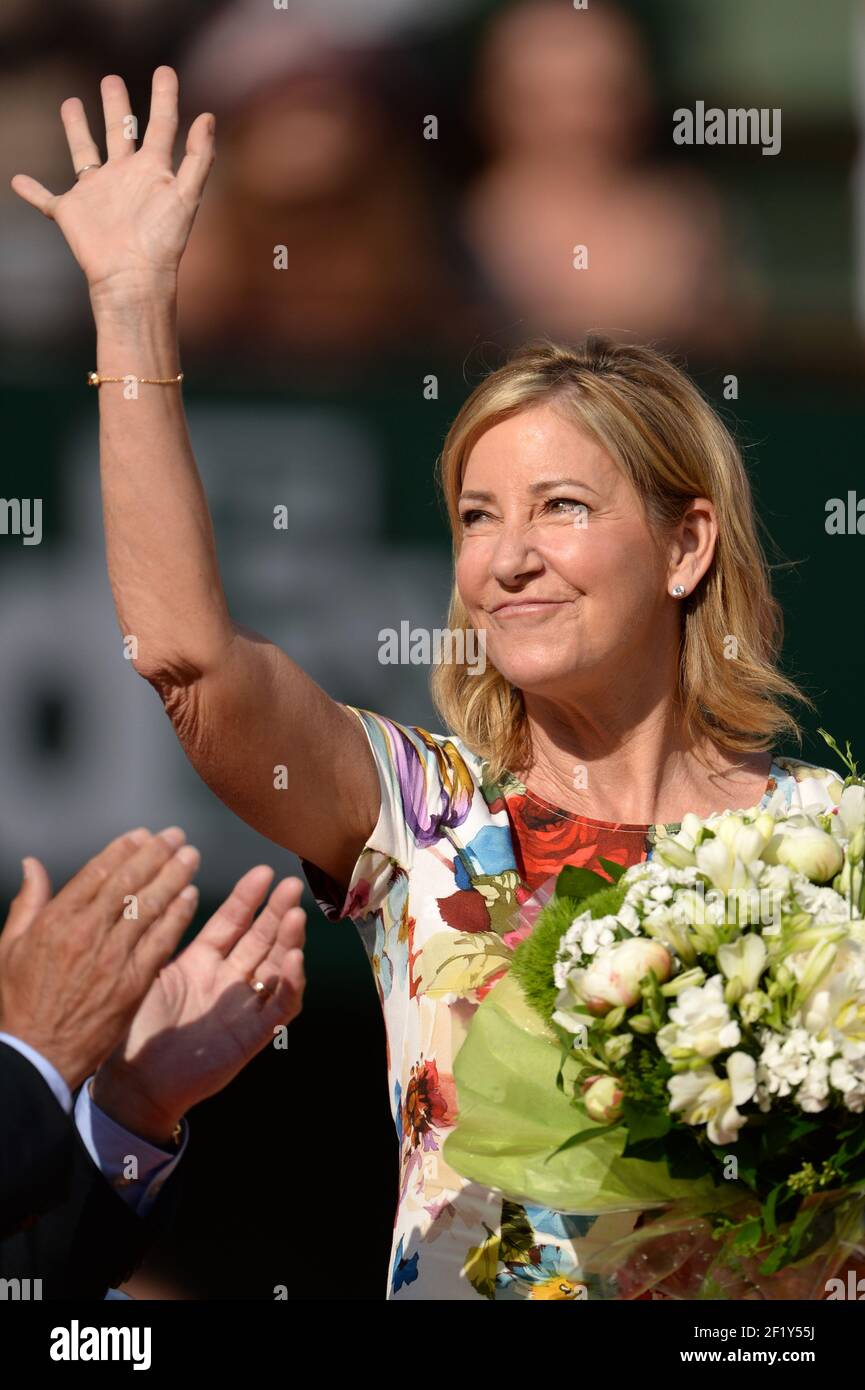 Chris Evert during the women final of the French Tennis Open at the Roland Garros stadium in Paris, France, on June 7, 2014 - Photo Philippe Millereau / KMSP / DPPI Stock Photo