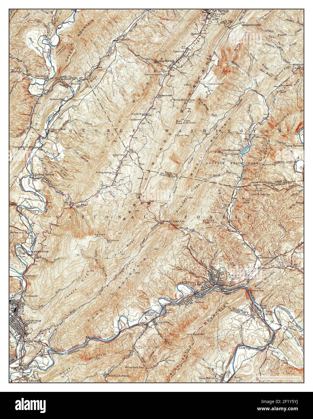 Clifton Forge Virginia Map 1945 162500 United States Of America By Timeless Maps Data Us Geological Survey 2F1Y5YJ 