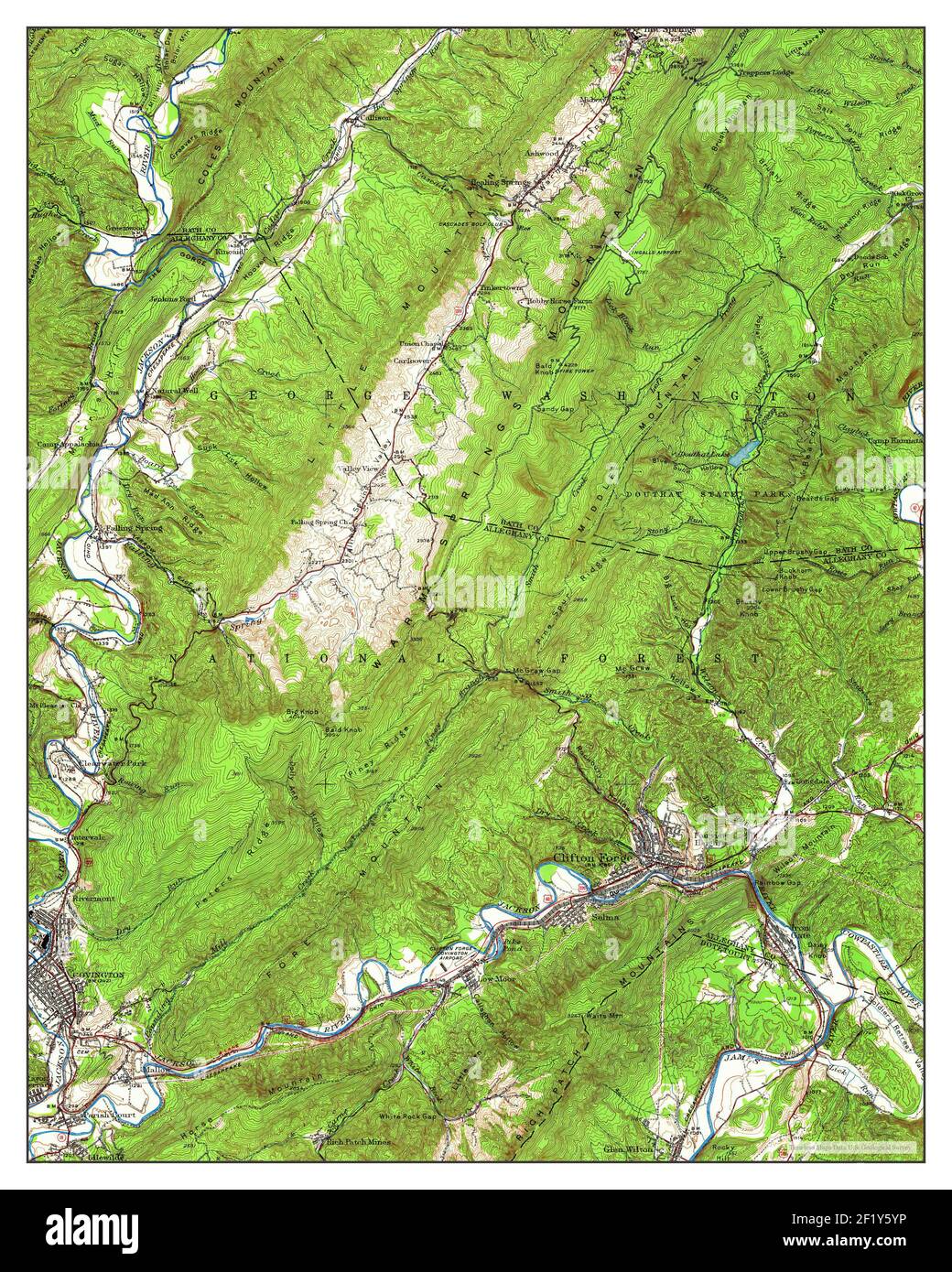 Clifton Virginia, map 1945, 162500, United States of America by Timeless Maps, data U.S