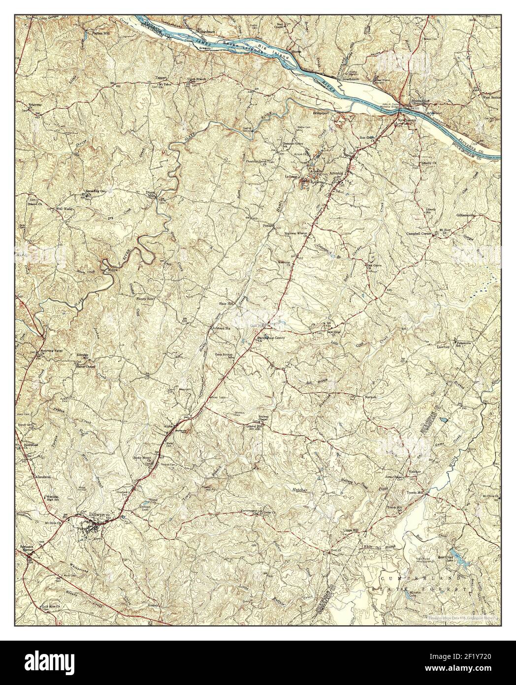 Dillwyn, Virginia, map 1958, 162500, United States of America by