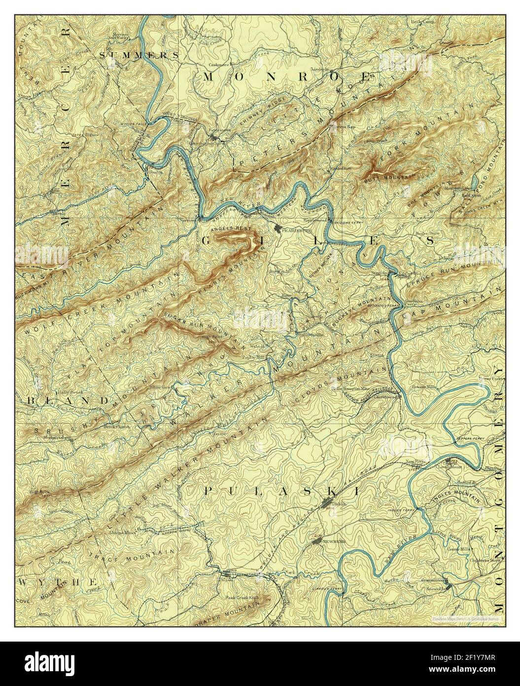Dublin, Virginia, map 1891, 1125000, United States of America by Timeless Maps, data U.S