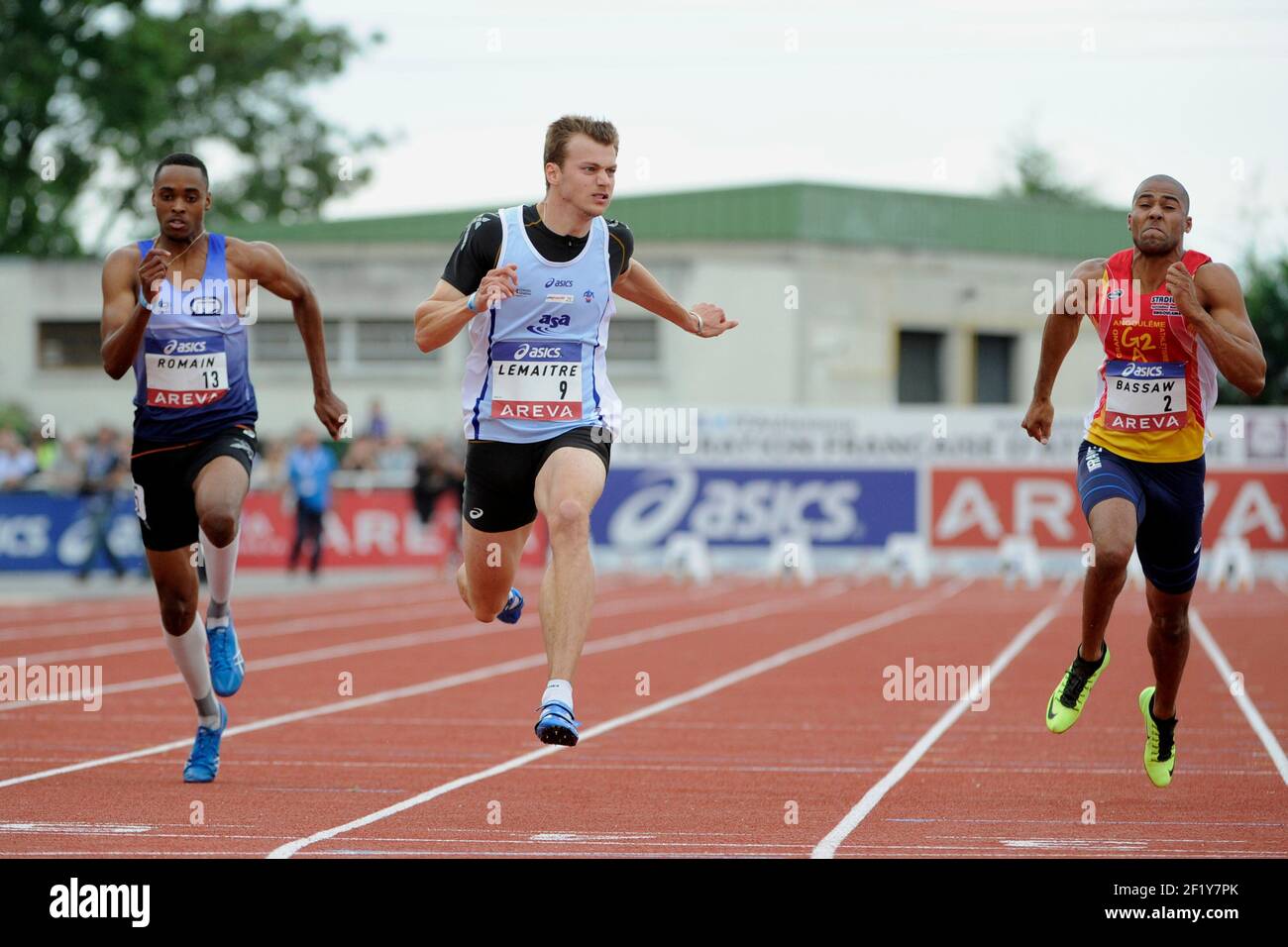 Christophe Lemaitre (FRA) wins on 100m Men during the Elite French  Championships 2014, at the Georges-Hebert Stadium, Reims, France, on July  12, 2014. Photo Jean-Marie Hervio / KMSP / DPPI Stock Photo - Alamy