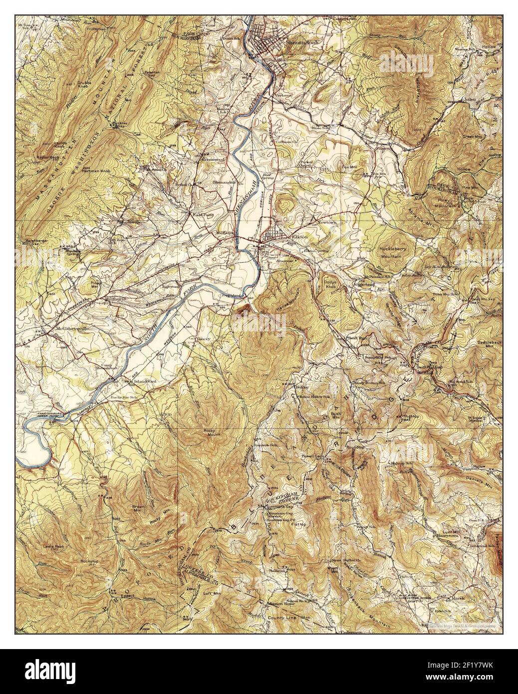 Elkton, Virginia, map 1937, 162500, United States of America by Timeless Maps, data U.S