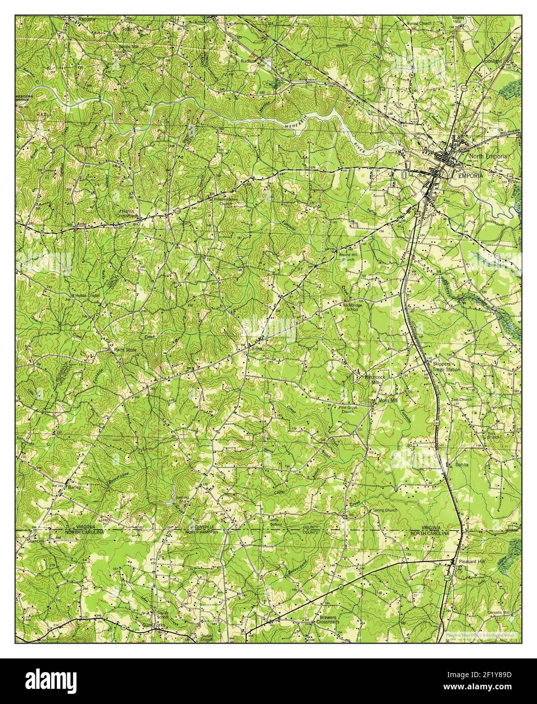 Emporia, Virginia, map 1942, 162500, United States of America by