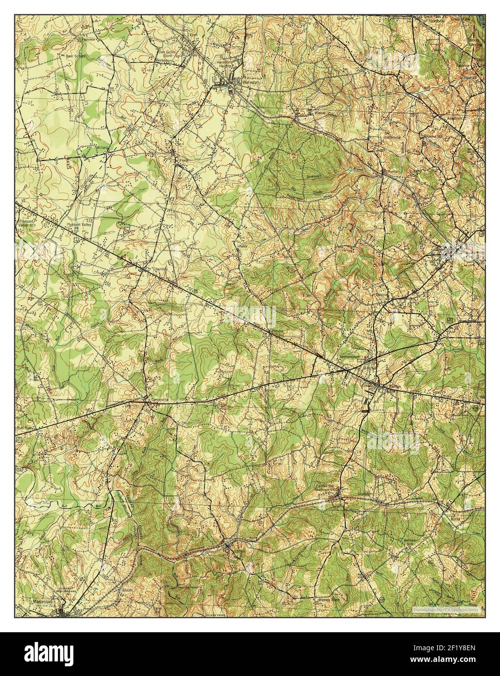 Fairfax, Virginia, map 1944, 1:62500, United States of America by ...