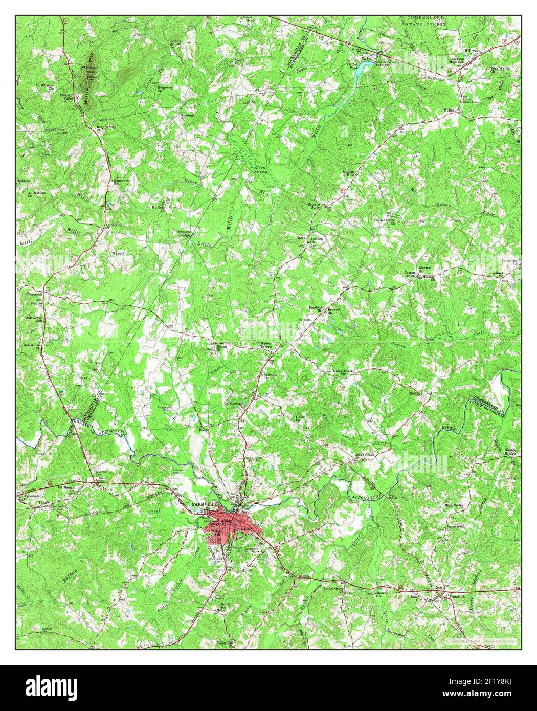 Farmville, Virginia, map 1958, 162500, United States of America by