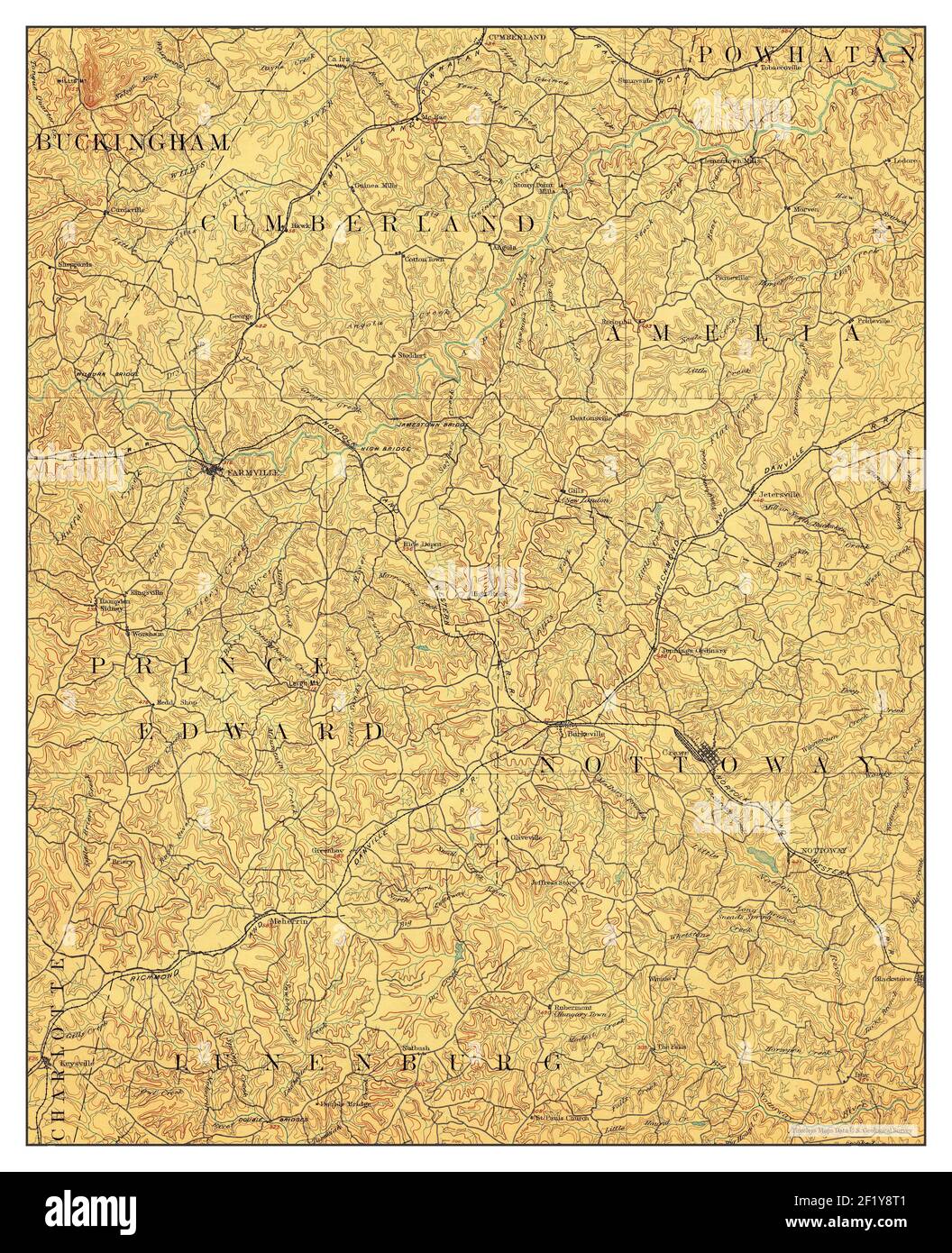 Farmville, Virginia, map 1893, 1125000, United States of America by