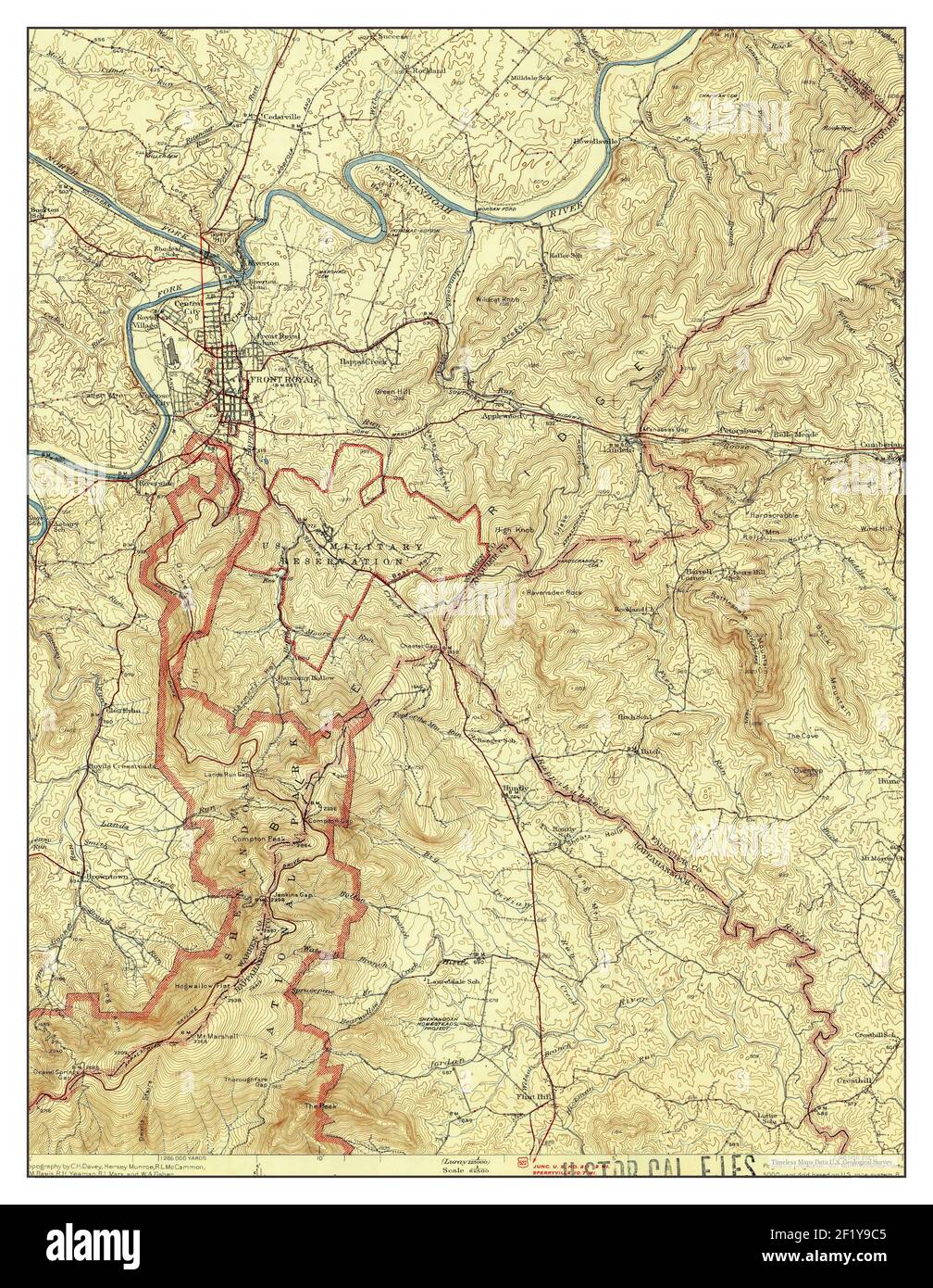 Front Royal, Virginia, map 1944, 1:62500, United States of America by Timeless Maps, data U.S. Geological Survey Stock Photo