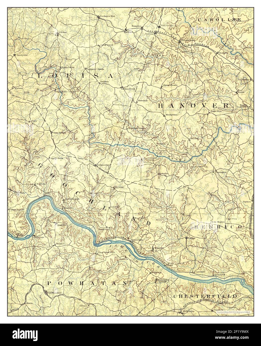 Goochland, Virginia, map 1892, 1125000, United States of America by