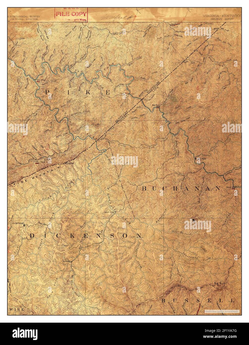 Grundy, Virginia, map 1886, 1125000, United States of America by