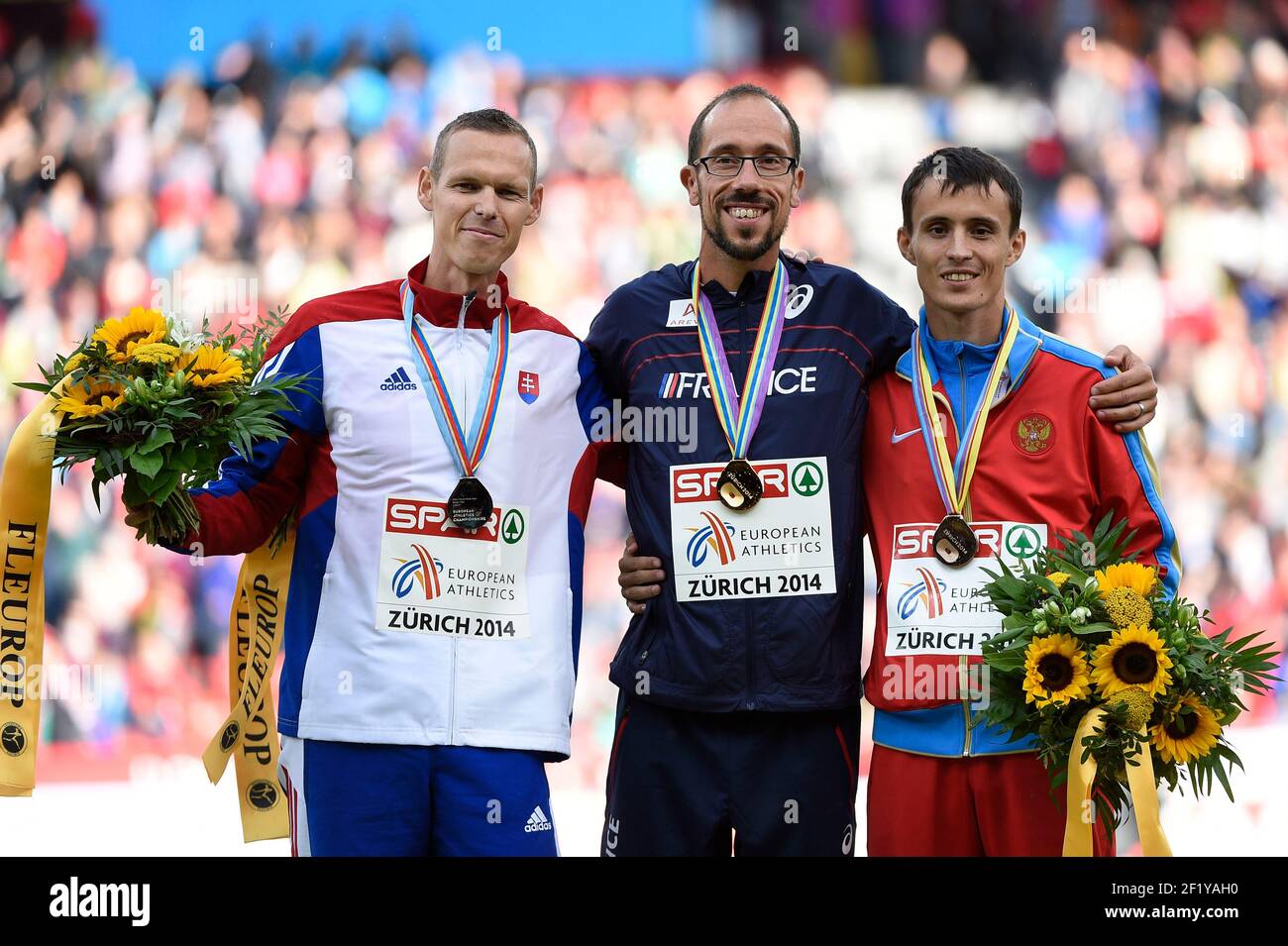 Yohann Diniz Fra 50km Walk Gold Medal And New World Record 3h32 33 Ivan Noskov Rus Silver Medal Matej Toth Svk Gold Medal During The Day