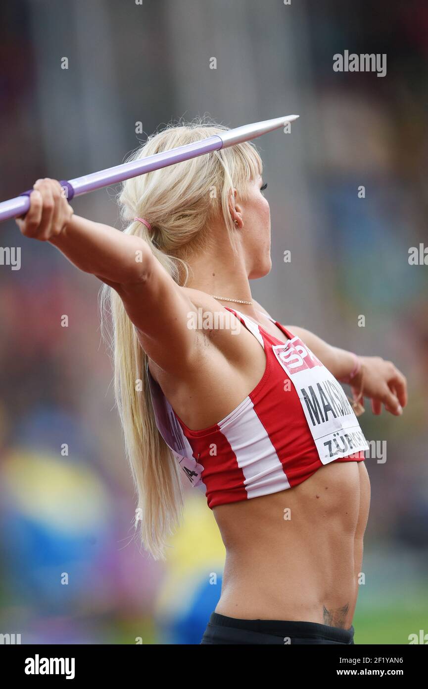 Illustration of women javelin throw during the day four of the European