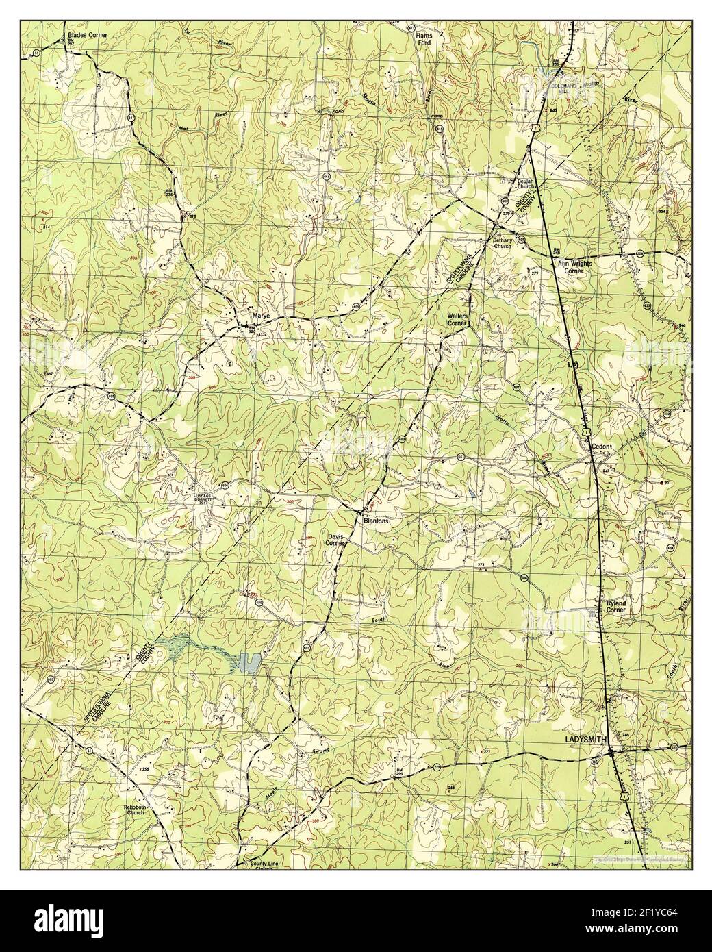 Ladysmith, Virginia, map 1942, 131680, United States of America by