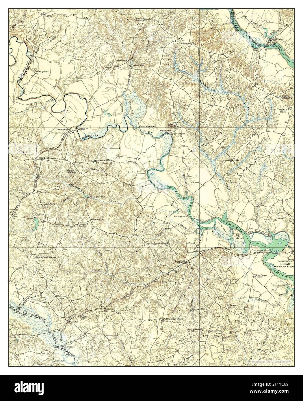 King William, Virginia, map 1920, 162500, United States of America by