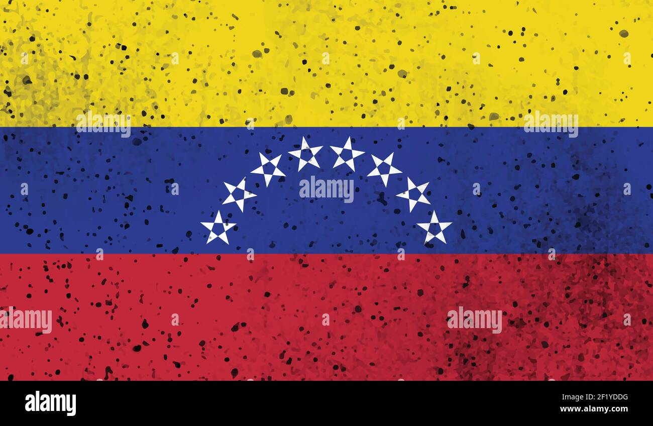 Venezuela flag with waving grunge texture. Vector background Stock ...