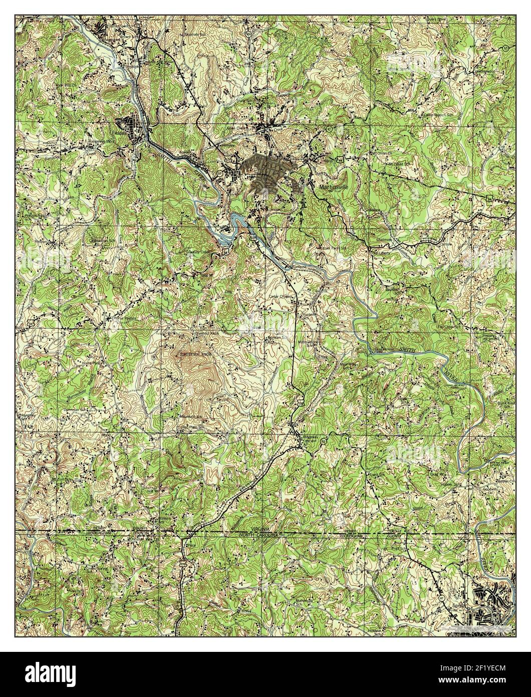 Martinsville, Virginia, map 1944, 162500, United States of America by