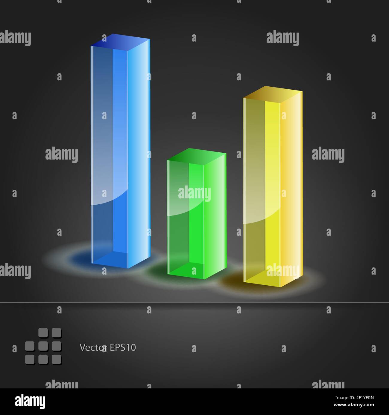Crystal glass diagram. Bar Chart icon. Vector illustration Stock Vector ...