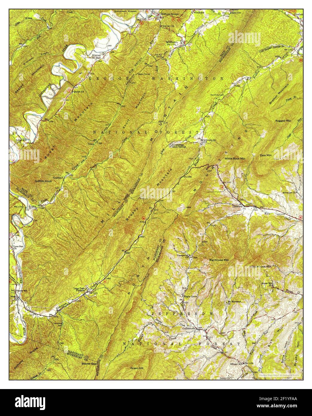 Millboro, Virginia, map 1946, 162500, United States of America by