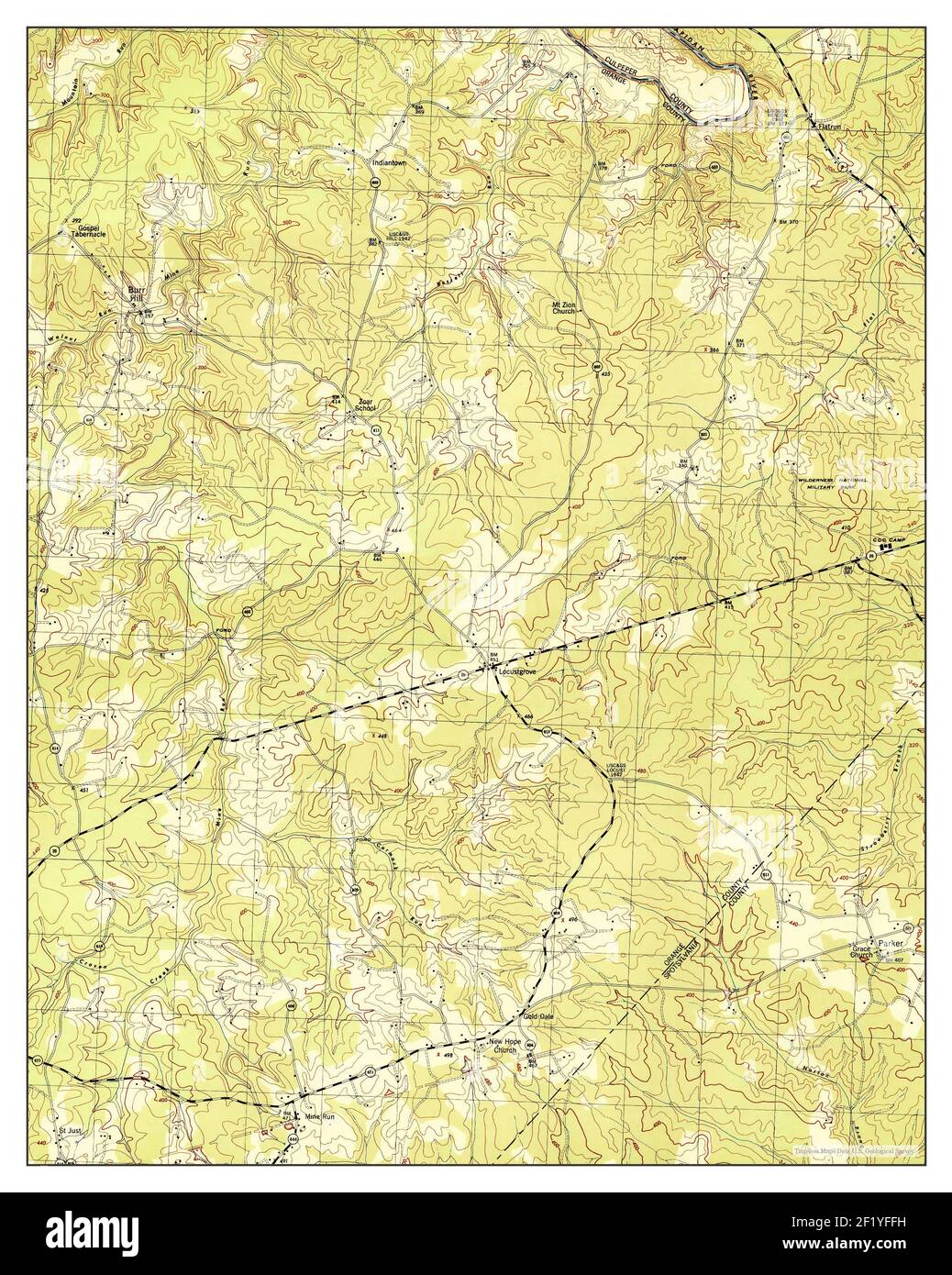 Mine Run, Virginia, map 1944, 131680, United States of America by