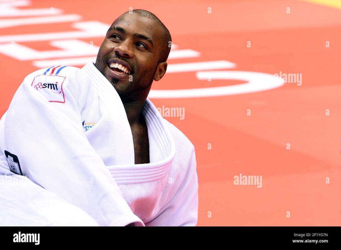 Men +100kg, Portrait of Teddy Riner (Fra) during the warm up of the Judo  World Championships 2014 in Chelyabinsk, Russia, Day 6 on August 30, 2014.  Photo Philippe Millereau / KMSP / DPPI Stock Photo - Alamy